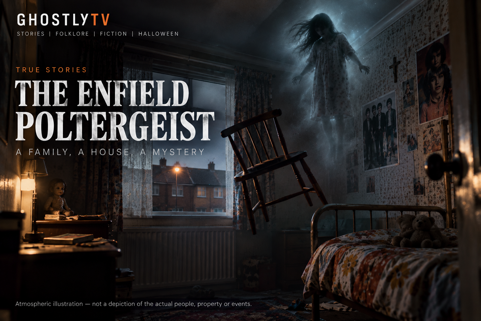 Atmospheric illustration for the Enfield Poltergeist story